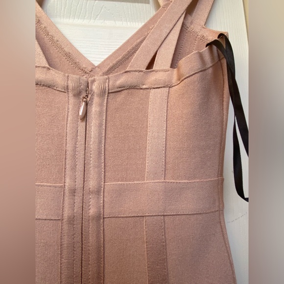 Bebe Pink Strap Midi Bandage Dress - Picture 5 of 9